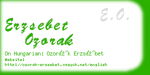 erzsebet ozorak business card